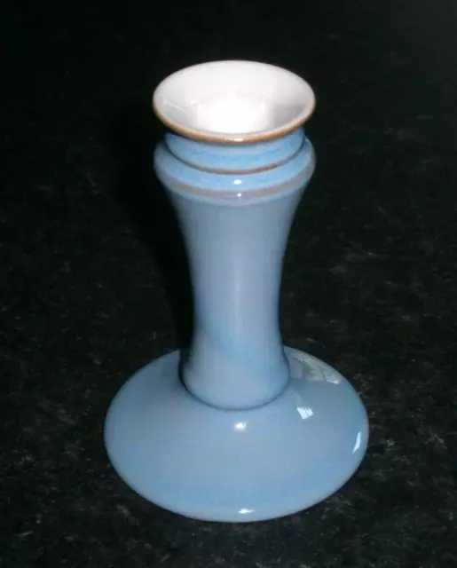 Denby Colonial Blue Rare Candlestick Candle Holder In Excellent Condition !