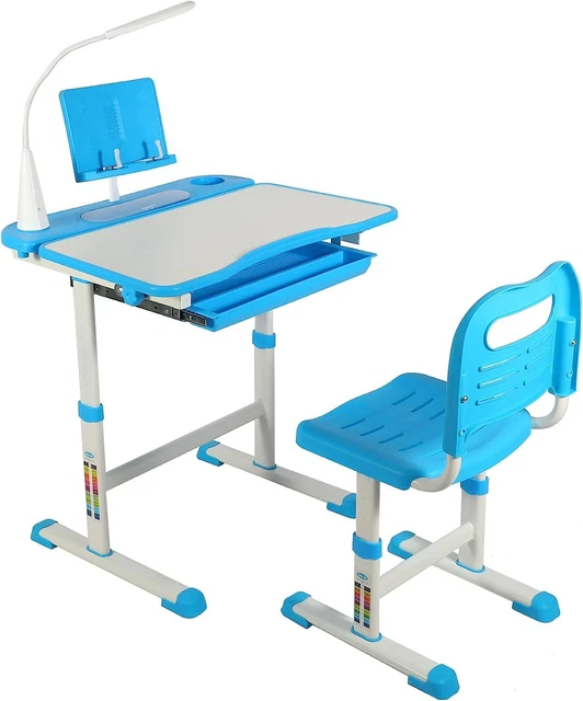 HEIGHT ADJUSTABLE KID Desk and Chair Set, Child Study Table Chair with