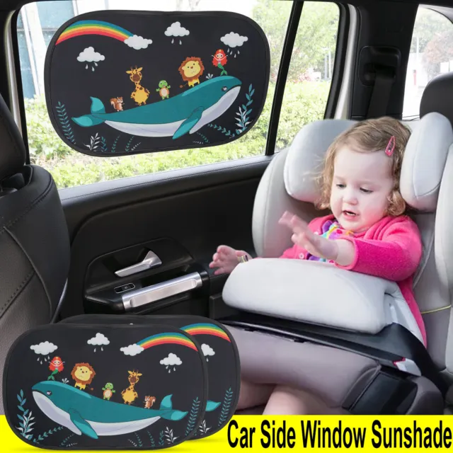 Sonnenschutz Auto Baby 2 Stück Sonnenschutz Auto Kinder mit UV Schutz 50  x30cm, Auto Sonnenblende mit 8 Saugnäpfen, Auto Fenster Seitenfenster