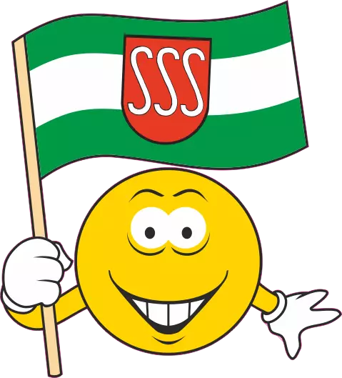 Sticker Smily with bathroom Salzdetfurth flag car sticker