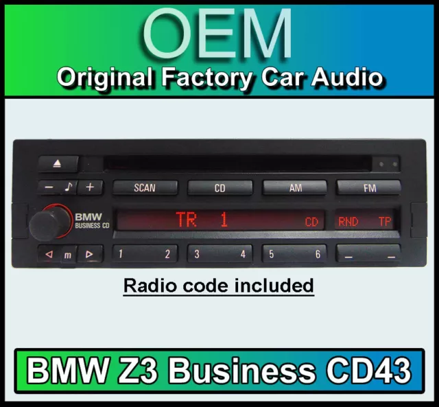  Reproductor de CD BMW Z3, ​​unidad principal estéreo de radio BMW CD4, Suministrado con código de radio £ .