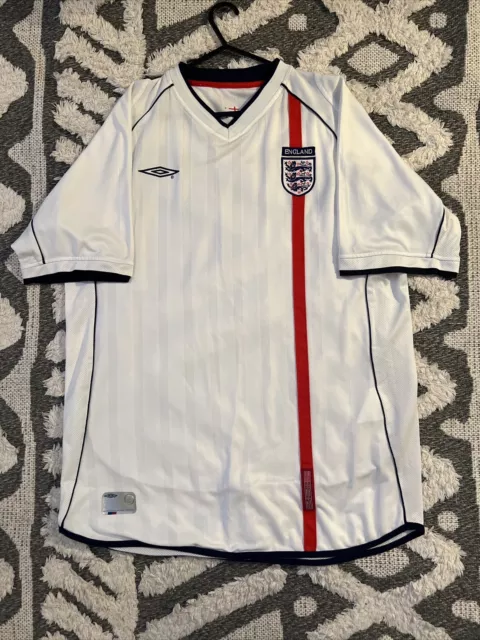 England 2002 Home Football Shirt Jersey Adult Mens Umbro XLarge Vintage