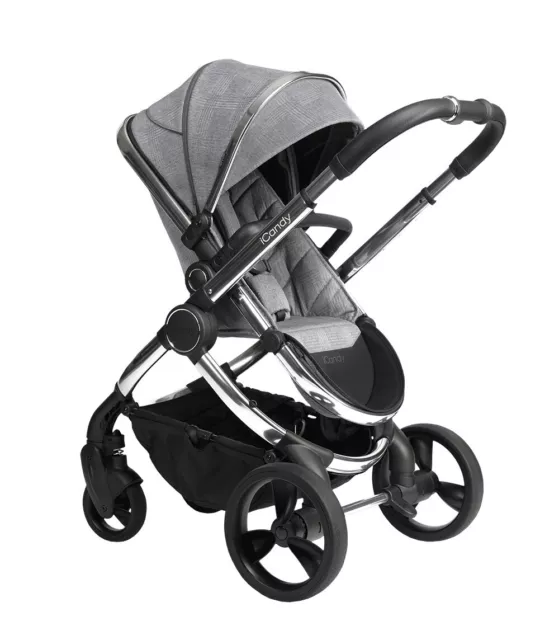 iCandy Peach 6 Light Grey Check Travel System With New Car Seat 🖤🖤