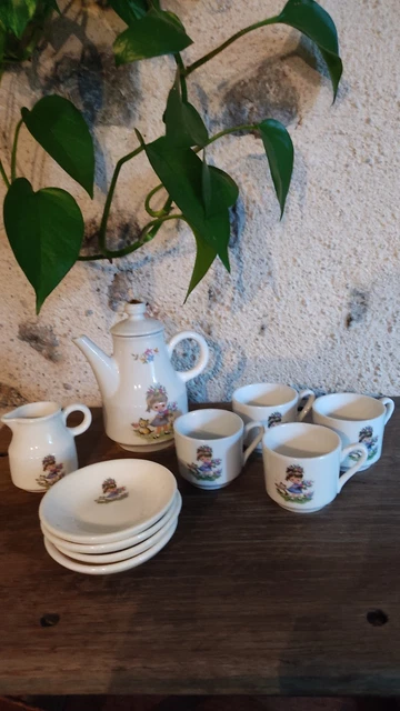 Dinette enfant en porcelaine année 1950 avec coffret d'origine - Collection