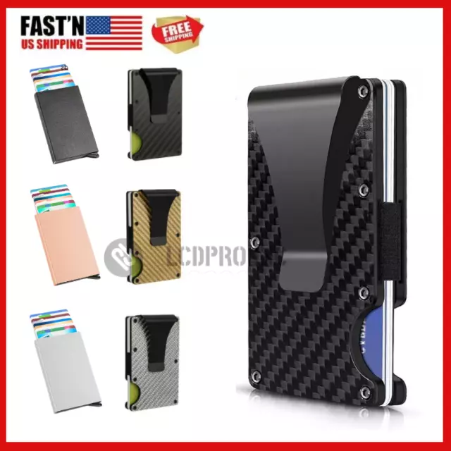 Men RFID Blocking Slim Money Clip Wallet Credit Card ID Holder Thin Minimalist
