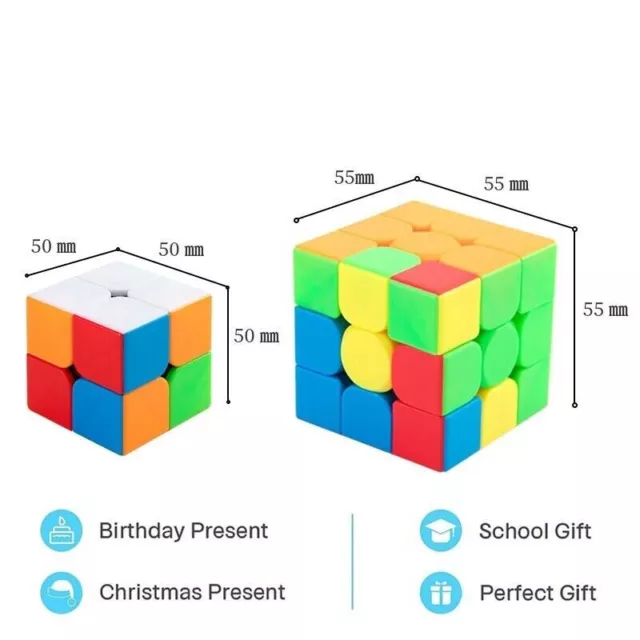2x2 Magic Cube 3x3 Super Smooth Fast Speed Cube Kids Gift 2