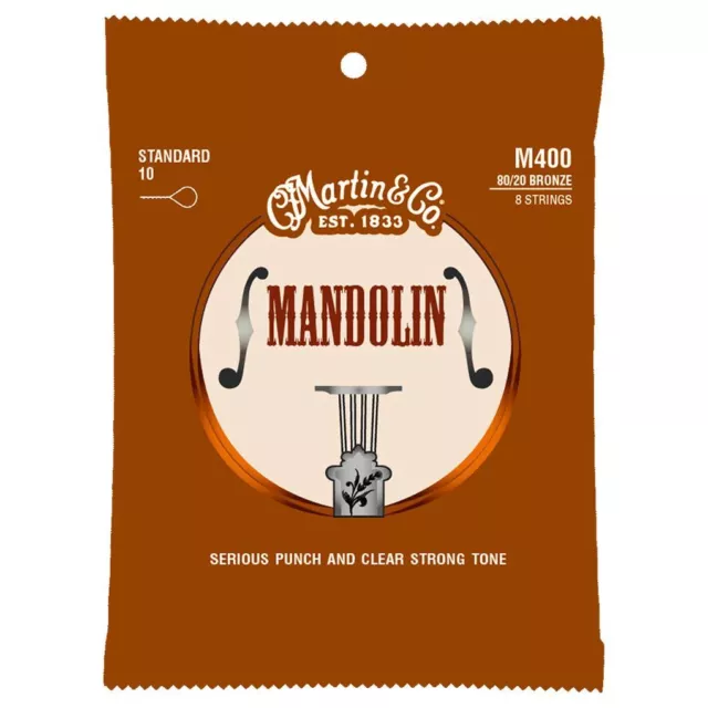 Martin M400 - Mandolin Strings - 80/20 Bronze - Standard Light 10-34 - Loop End