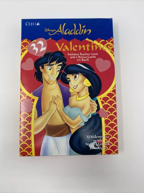 90s Aladdin Disney 32 Cards + 2 Bonus Cleo Valentines Sealed