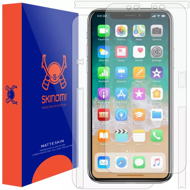 Skinomi MatteSkin Anti-Glare Full Body Skin Protector for iPhone X