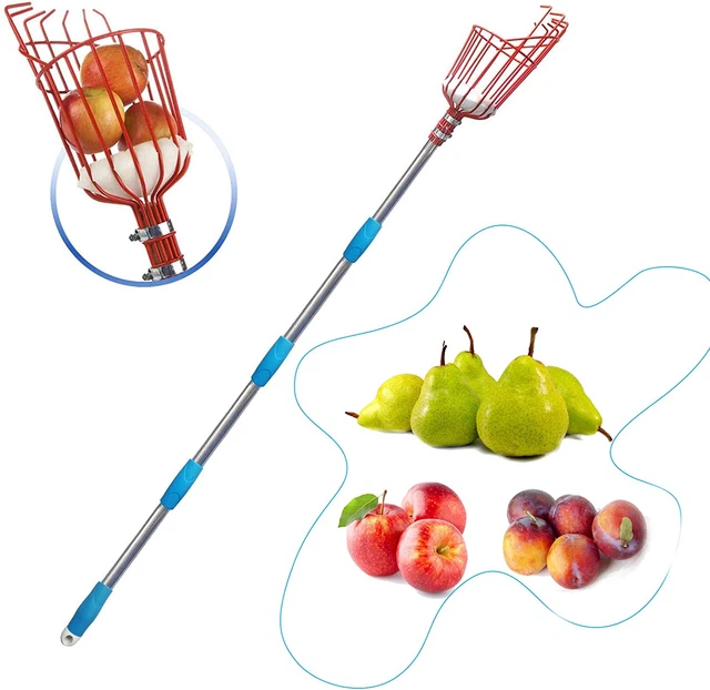 8FT Fruit Picker Tool, Lightweight High-Grade Stainless Steel Adjustable Fruit P