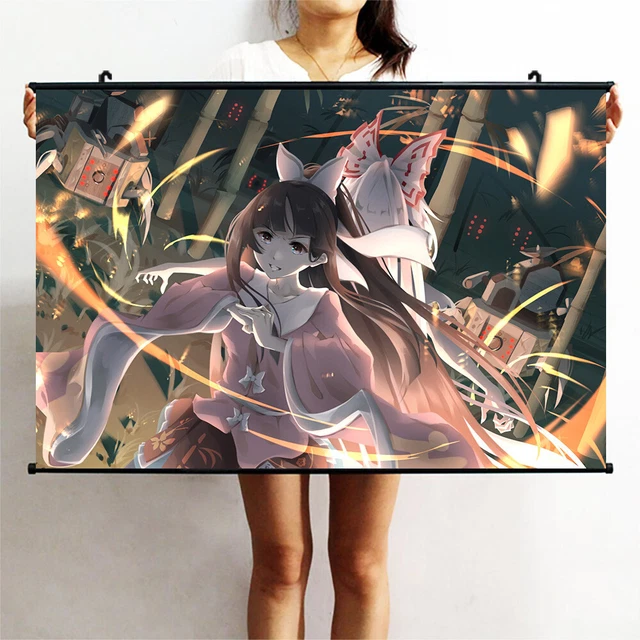 touhou houraisan kaguya Cosplay Home Decor Scroll Painting Wall Art 41x57cm D4
