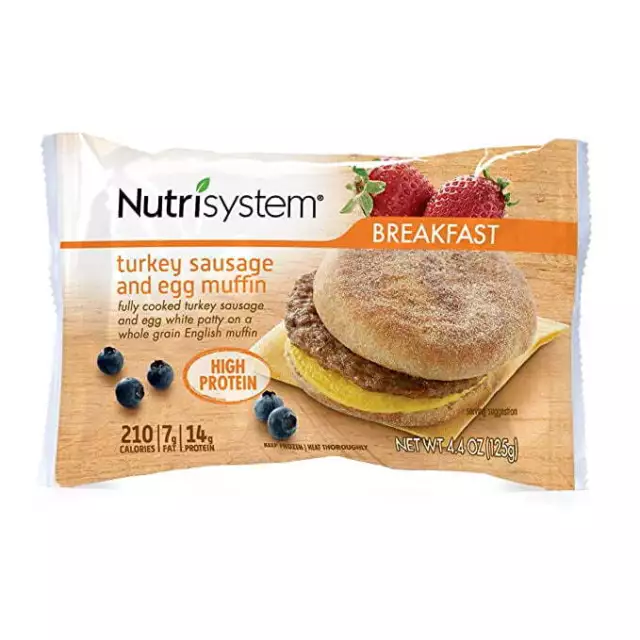 Sándwiches de desayuno proteína congelada de salchicha y huevo Nutrisystem pavo 18 quilates