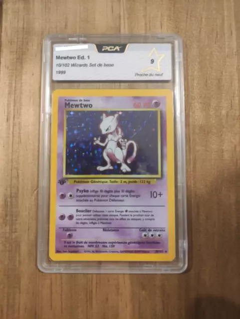 Carte Pokemon Mewtwo  edition 1 ED 1 Holo Set de Base PCA 9 wizards NEUF 10/102