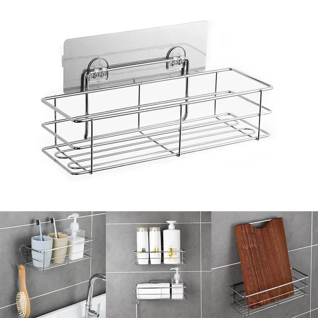 Estante Soporte Estante Cocina Dormitorio Plata Organizador de Pared 5*10*7cm Baño