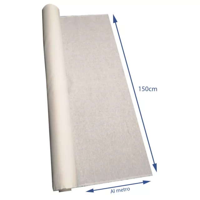 tessuto per tende al metro in puro lino da tovaglie semi trasparente bianco 1,5m