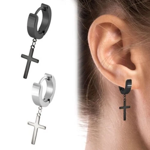 Boucles D'oreilles Fantaisie Créoles Blanc à Pois Noir - Tendance Soirée, Mode, Neuf Avec étiquette