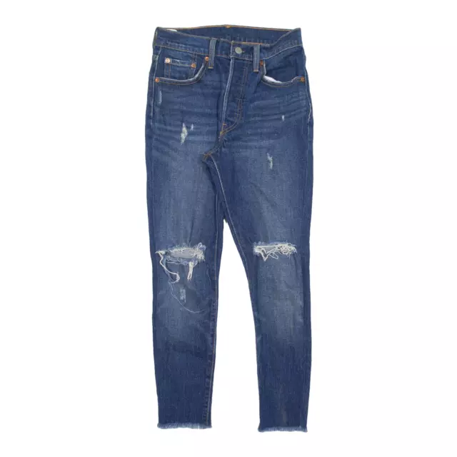 Jeans LEVI'S 501S effetto invecchiato denim blu skinny donna dritti W24 L24