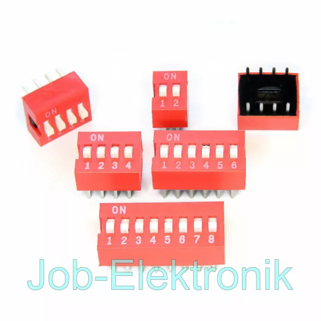 DIP Schalter Kodierschalter Switch 2 3 4 5 6 8 10 und 12 fach polig Codier Mini
