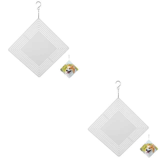 2pcs Sublimation Blanker Windspinner Dekor im Freien Gartenhof Hof Fenster