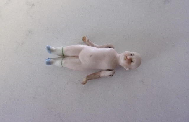 LIMBACH doll, porcelain,bisque,3 1/2 inch, boy doll,brass,tiny doll,baby doll