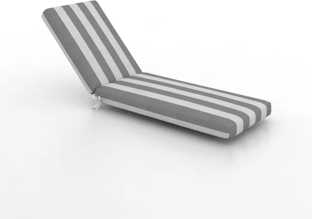 Creative Living Outdoor Bali Chaise Lounge 1 Count (Pack of 1), Grey Stripe