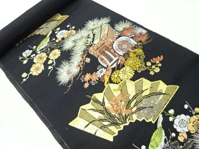 83312# Japanese Kimono / Bolt For Nagoya Obi / Taisho Roman Style / Woven Carria