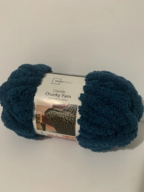 MAINSTAYS CHENILLE CHUNKY Yarn 31.7 yards Corsair Blue $6.99 - PicClick