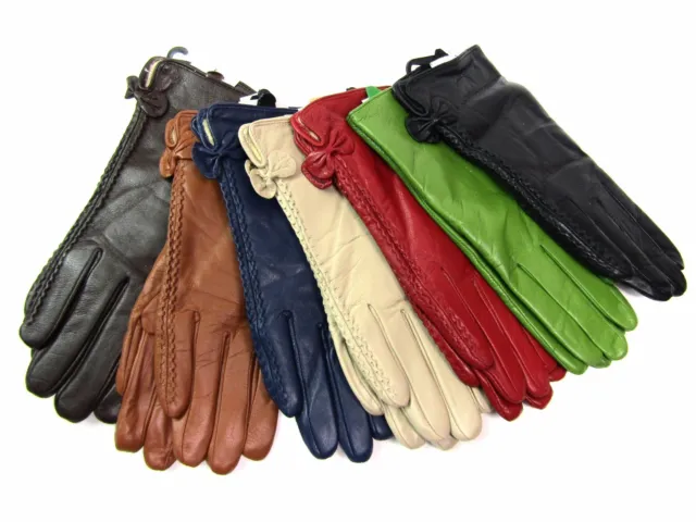 Ladies Womens Premium Super Soft Real Leather Gloves Winter Warm Driving Lined