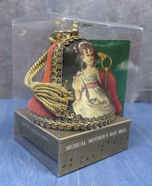 VTG REUGE MUSIC Box Bell Decoration Child Horn Blue Velvet Gold