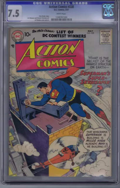 Action Comics #228 DC Pub 1957 CGC 7.5 (VERY FINE -)