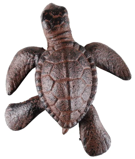 Cast Iron Nautical Tropical Ocean Reef Sea Turtle Figurine