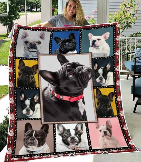 French Bulldog Blanket Gift For Dog Lover Fleece Blanket Birthday, Mothers day