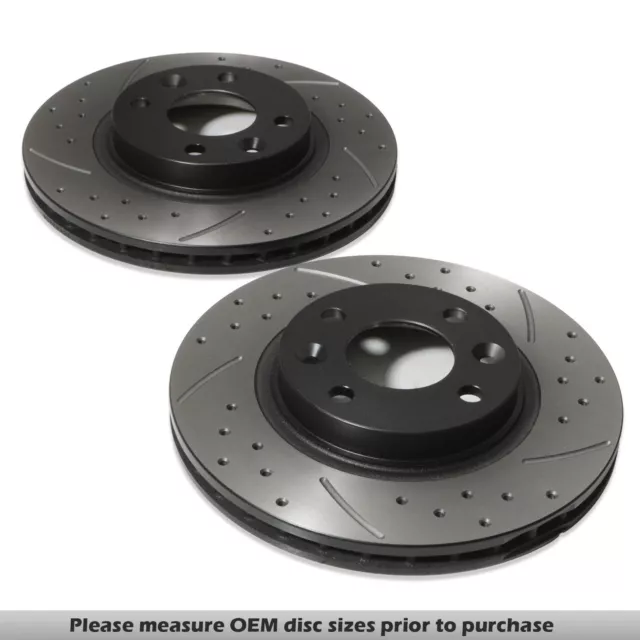 Front Drilled Grooved 258Mm Brake Disc Pair For Renault Twingo Mk3 0.9 1.0 2014+