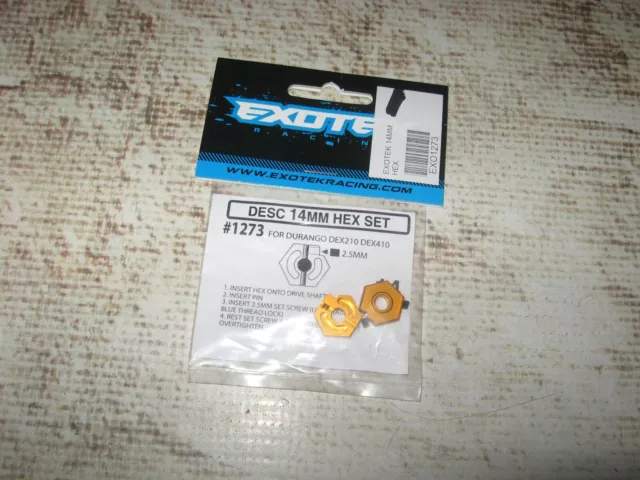 RC Exotek Durango DEX210 DEX410 Series DESC 14 mm Wheel Hex Set Alum Gold 1273