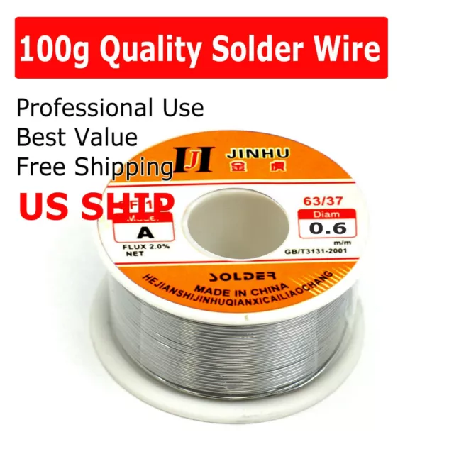 63/37 Rosin Core Solder 0.6mm Diameter Soldering Flux Wire 100g 65ft