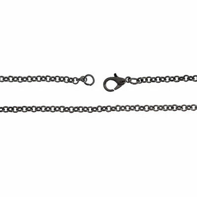 Collares de cadena Gunmetal tono rolo 30" - 3 mm - 5 collares - N473