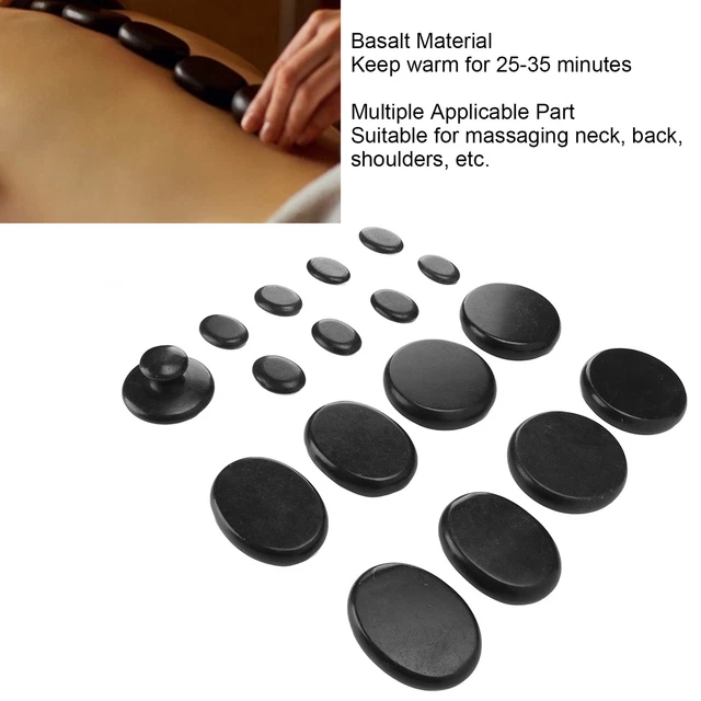 17X Piedra Caliente Hogar Beaty Salón Músculo Relajación Spa Piedra Masiva para Relajarse SLS