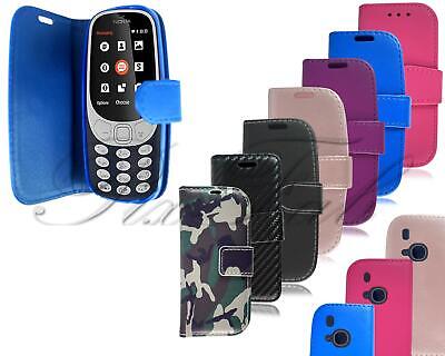 For Nokia 3310 Case, Slim Leather Wallet Magnetic Flip Stand Premium Phone Cover