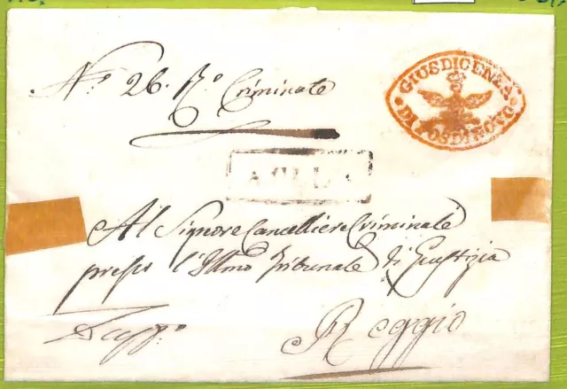 ab3465  - ITALIA - Storia Postale - BUSTA prefilatelica - Modena AULLA