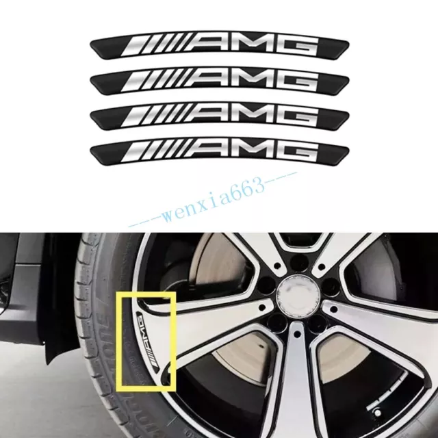 4pcs x Mercedes AMG sticker (90x7mm) for 21-22 rims