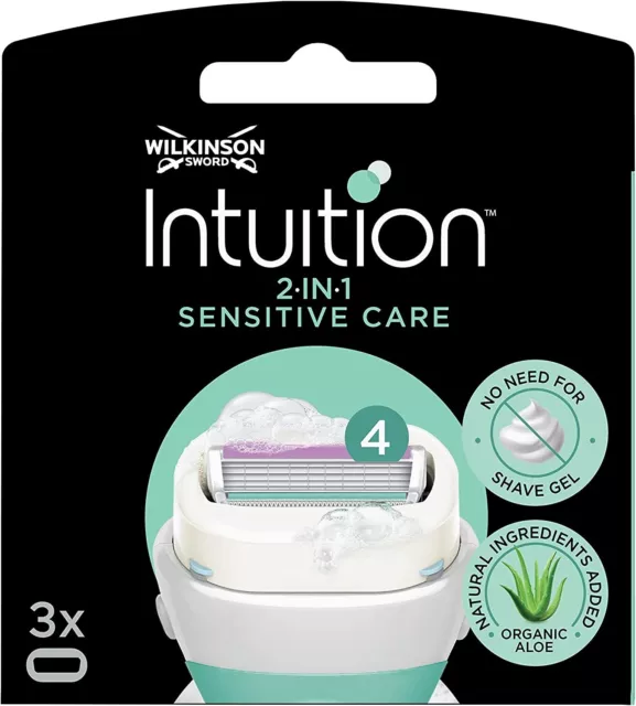 3 x Wilkinson Schwert - Intuition sensitive Pflege für Frauen Rasierklingen Minen.