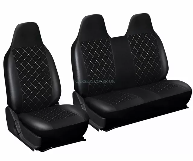 MERCEDES VITO  Heavy Duty PADDED Diamond Quilted Leatherette Van Seat Covers 2+1