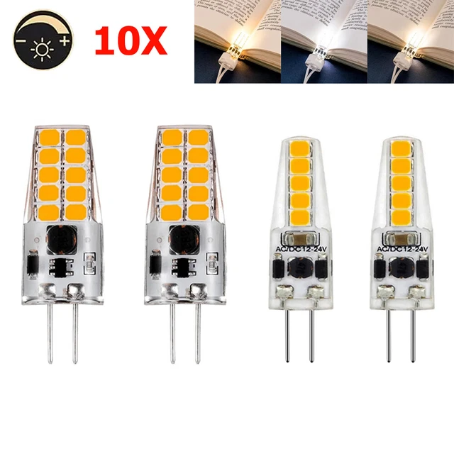 10 Ampoules LED G4 3W - Blanc Chaud 12V - SMD 2835 - Neufes - Pour éclairage Intérieur Ou Véhicule