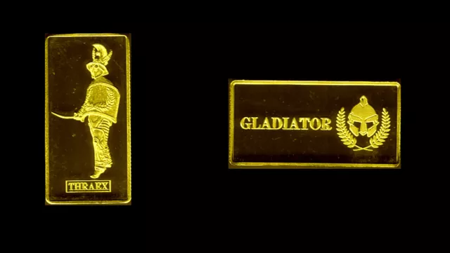 ★★★★ JOLIE MEDAILLE EN PLAQUé OR ● GLADIATEUR / GLADIATOR ● LE THRACE ★★★