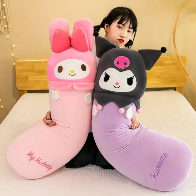 Sanrio Kulomi My Melody Long Pillow Plush Toys Kawaii Soft Sleeping Cushion Doll 3