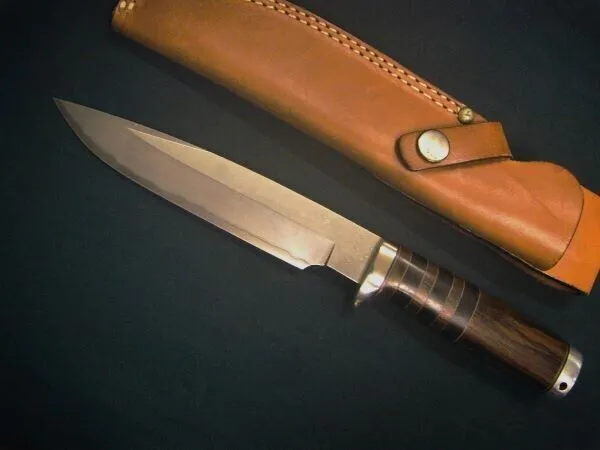 Hattori Knife by Ichiro KD30 Cowry X-Nichel Damascus Cocobolo Handle Seki
