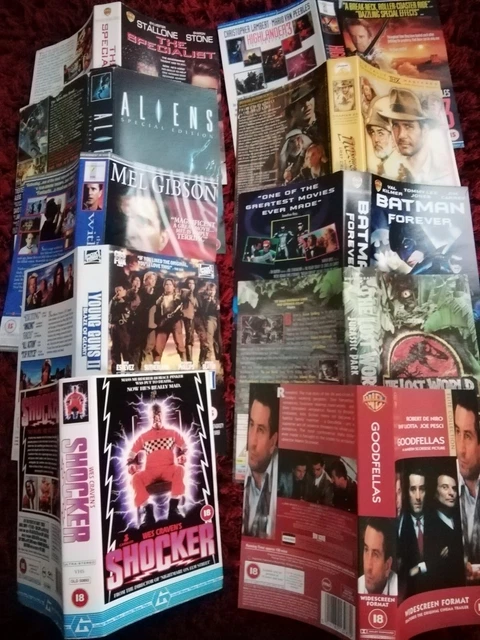 Vhs Cover Inlay BUNDLE OF 10 Movie VHS Sleeves Cover Art Job Lot For Crafting Art ...