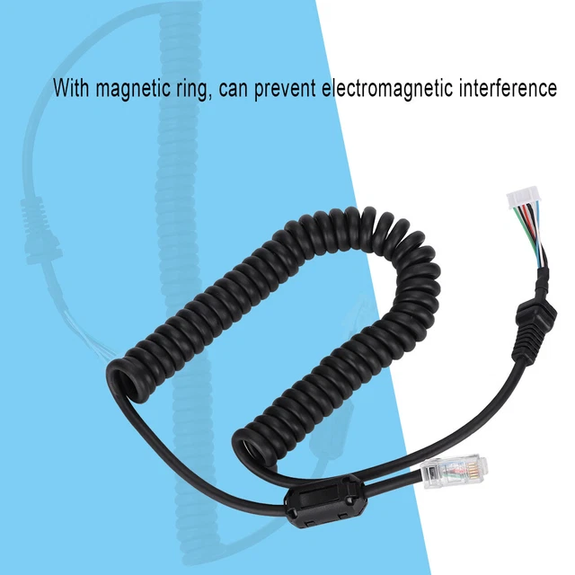 HAND MICROPHONE CABLE 6 Pin Speaker Mic Replacement Cable Cord 3.5mm