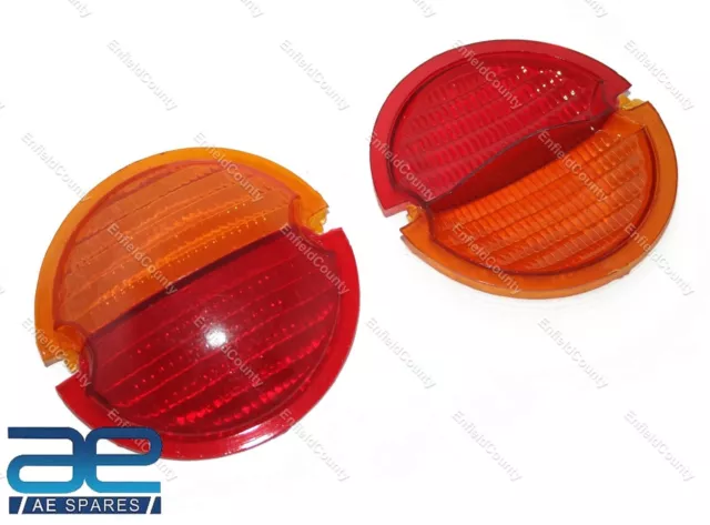 Par de lentes de luz trasera de freno, Pvc, rojo, ámbar, para Jeeps Willys... 3