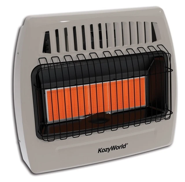 Kozy World KWN523 Wall Heater Natural Gas 30000 BTU Infrared 1250 Sq Ft Heater